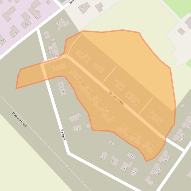 Kaart van postcodegebied 5451KB.