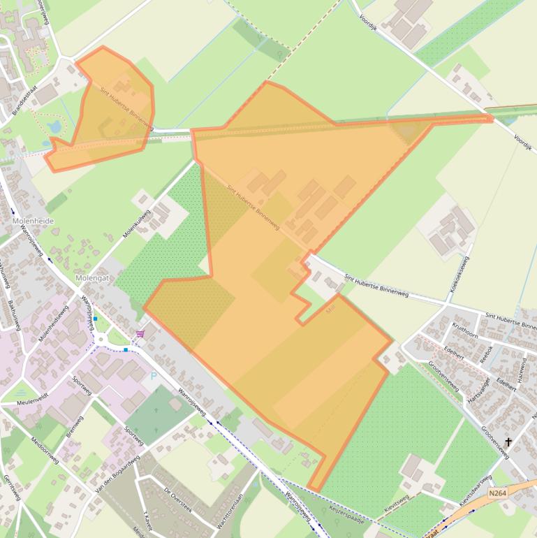 Kaart van postcodegebied 5451PB.