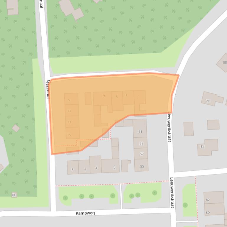 Kaart van postcodegebied 5451VB.