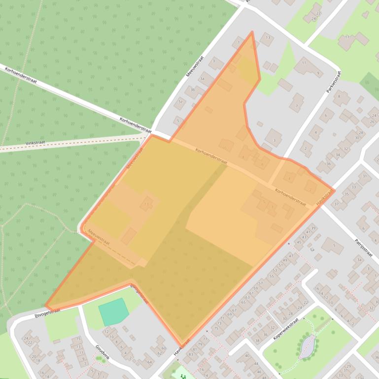 Kaart van postcodegebied 5451WC.