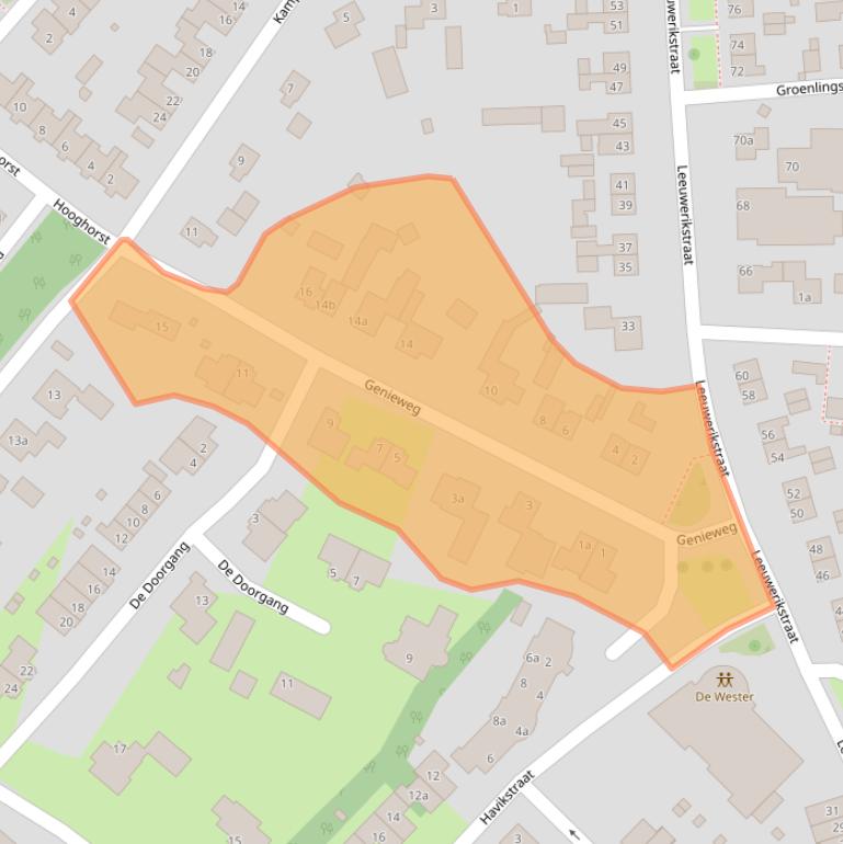 Kaart van postcodegebied 5451XD.