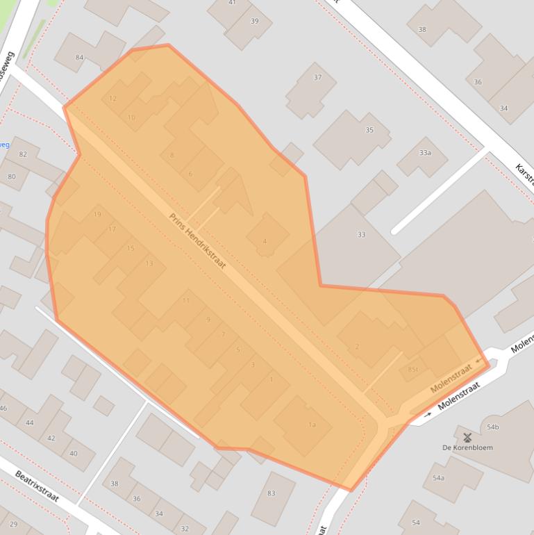 Kaart van postcodegebied 5451ZA.