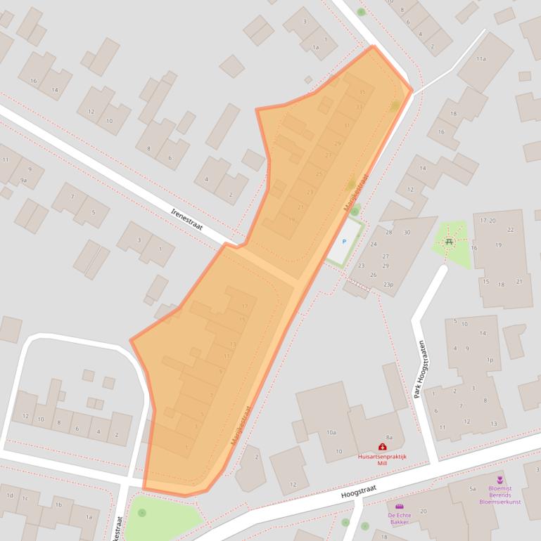 Kaart van postcodegebied 5451ZJ.