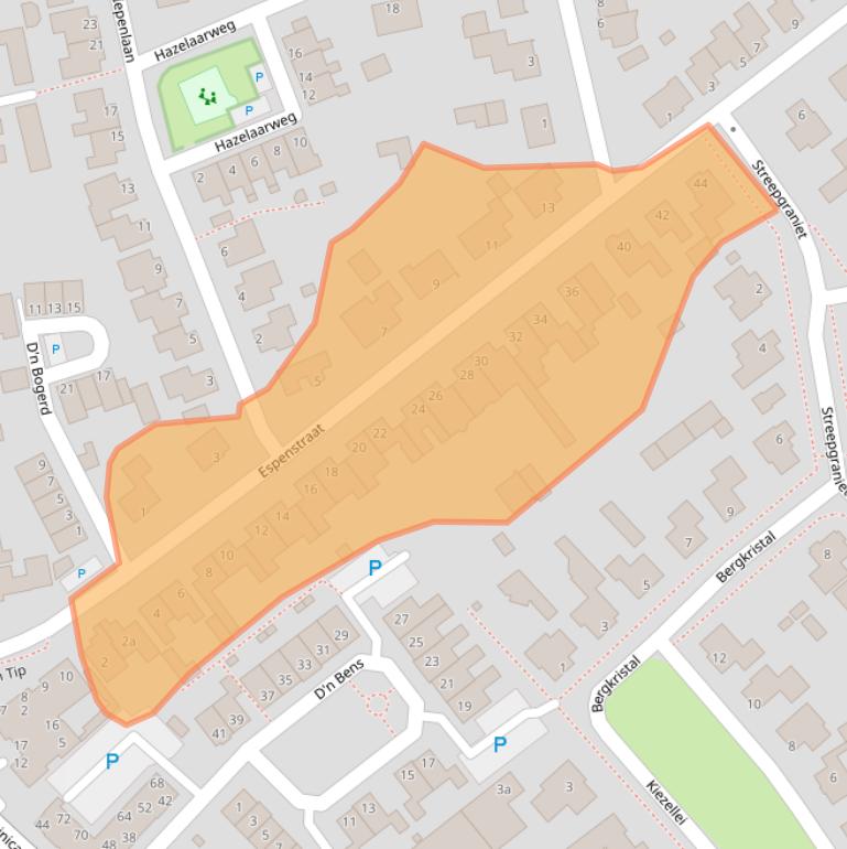 Kaart van postcodegebied 5453JX.