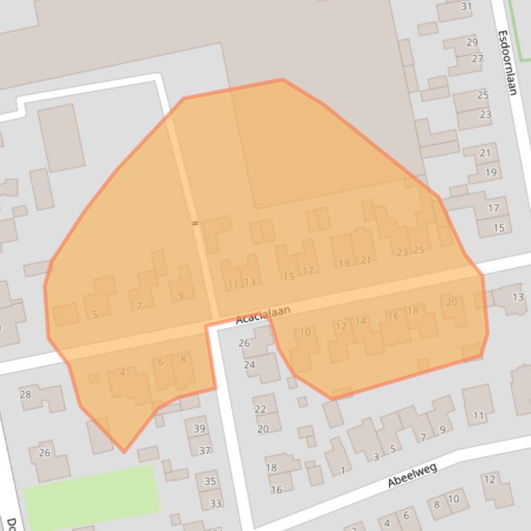 Kaart van postcodegebied 5453KB.