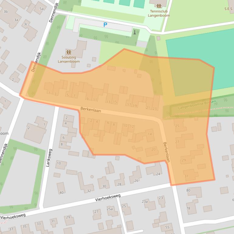 Kaart van postcodegebied 5453KD.