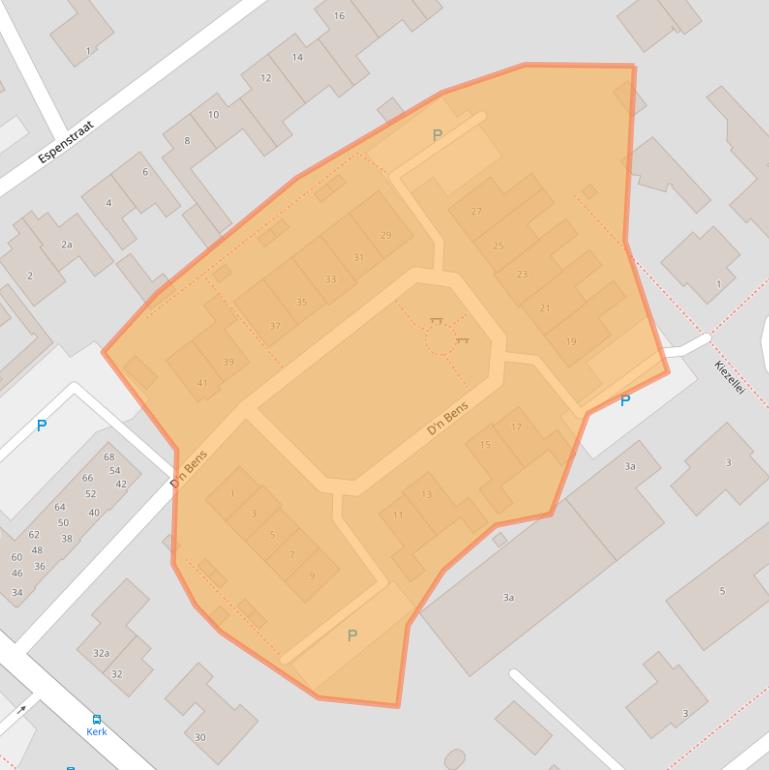 Kaart van postcodegebied 5453KM.