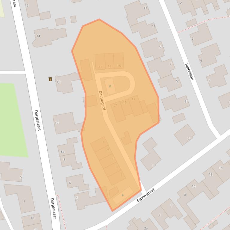 Kaart van postcodegebied 5453KN.