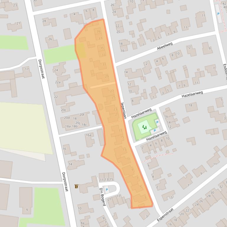 Kaart van postcodegebied 5453KT.