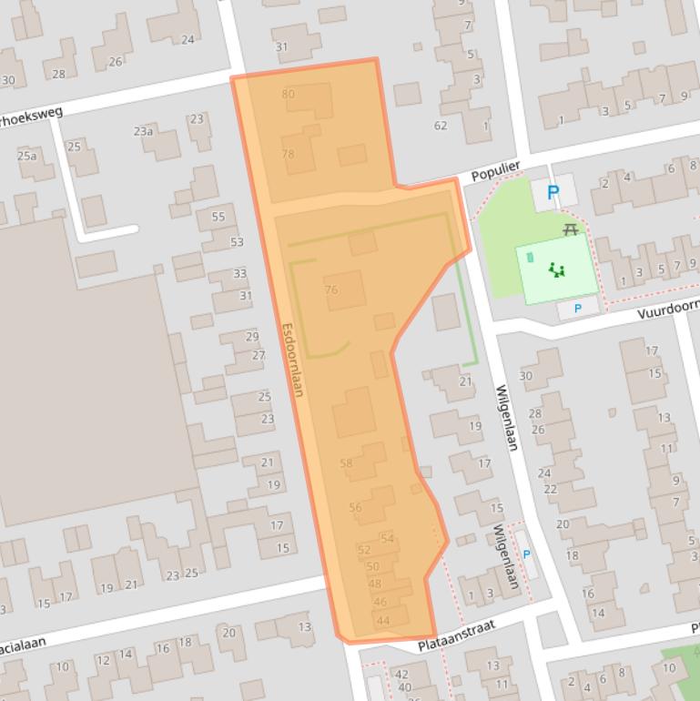 Kaart van postcodegebied 5453KW.