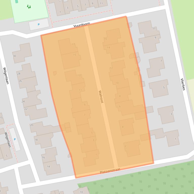 Kaart van postcodegebied 5453LD.