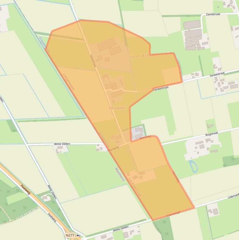 Kaart van postcodegebied 5453RC.