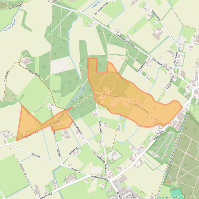 Kaart van postcodegebied 5453RZ.