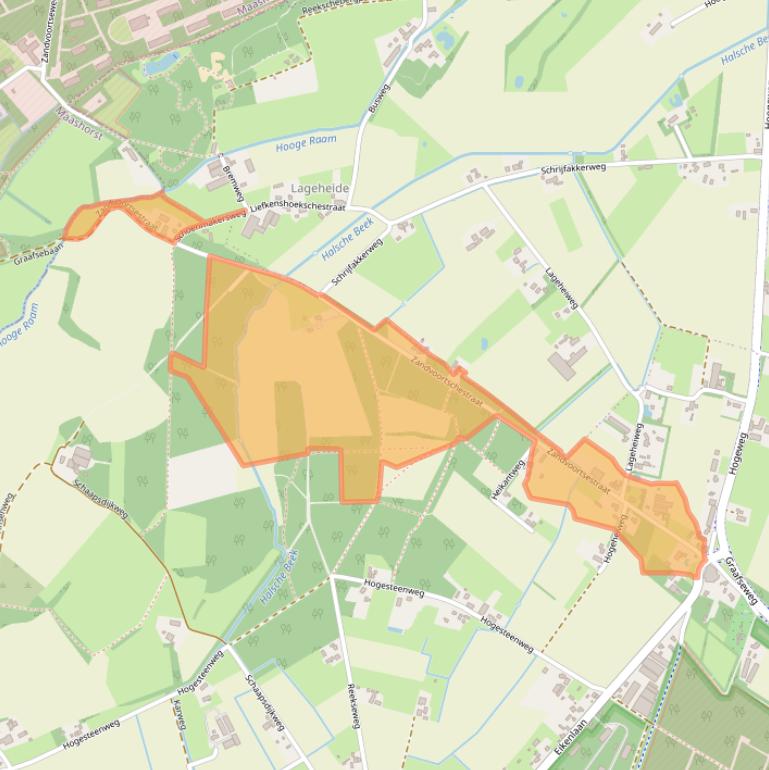 Kaart van postcodegebied 5453SL.