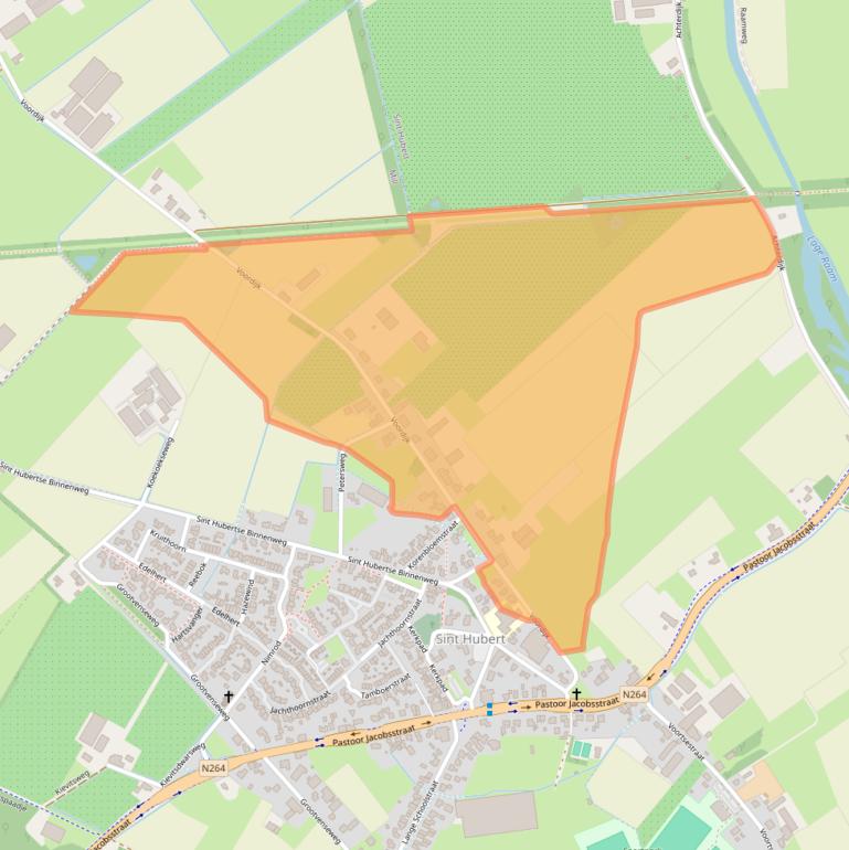 Kaart van postcodegebied 5454GB.