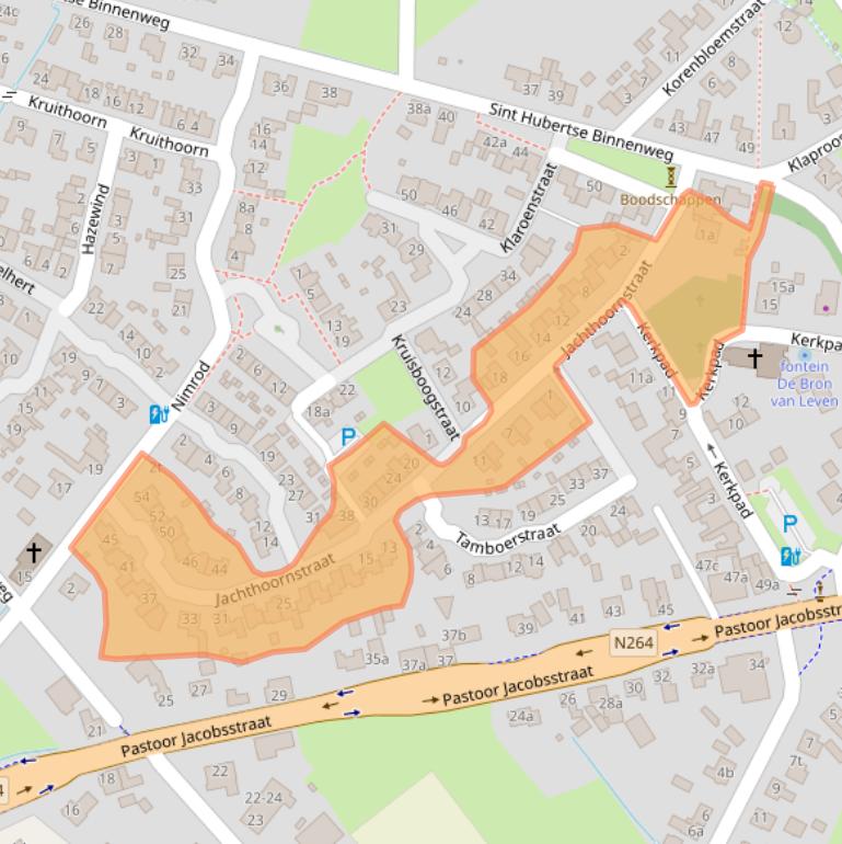 Kaart van postcodegebied 5454GC.