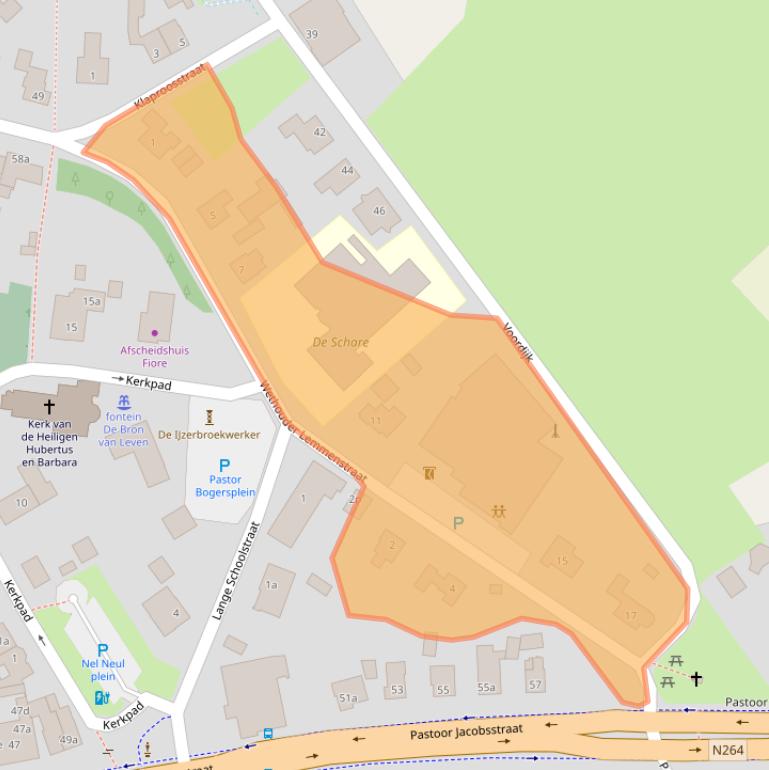 Kaart van postcodegebied 5454GH.