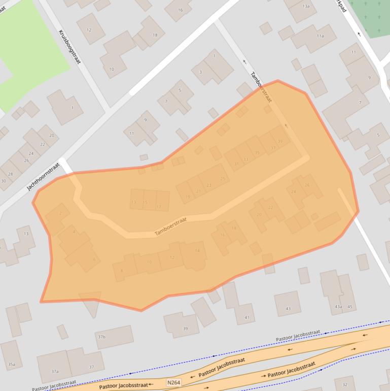 Kaart van postcodegebied 5454HB.