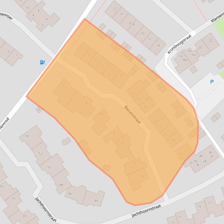 Kaart van postcodegebied 5454HC.