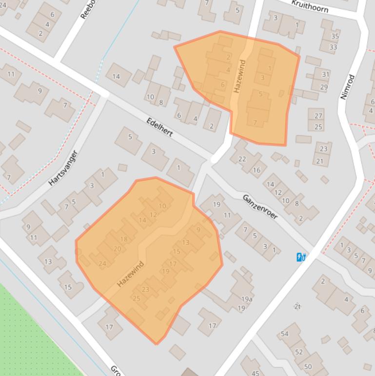 Kaart van postcodegebied 5454HK.