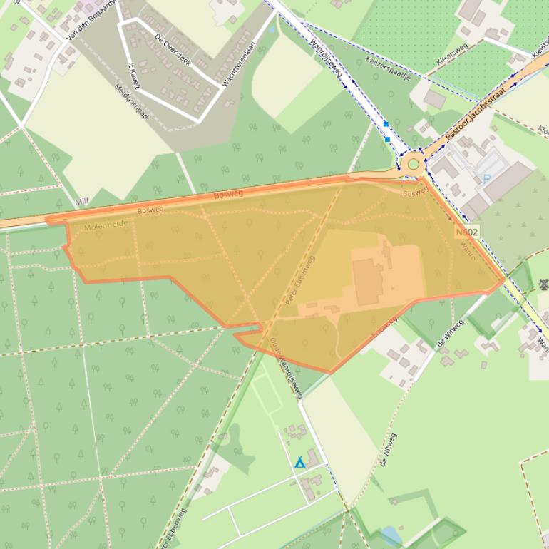 Kaart van postcodegebied 5454NM.