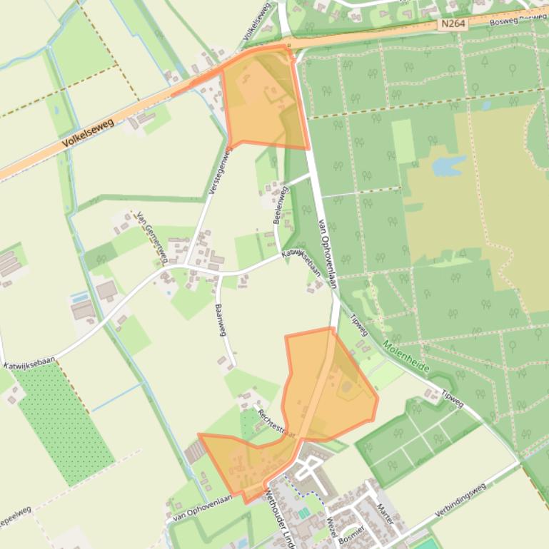 Kaart van postcodegebied 5455GD.