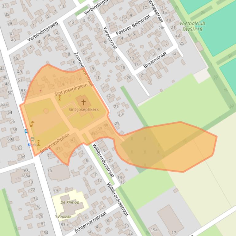 Kaart van postcodegebied 5455GR.