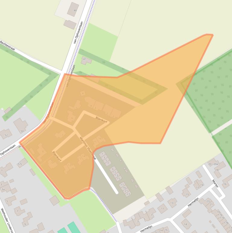 Kaart van postcodegebied 5455HG.