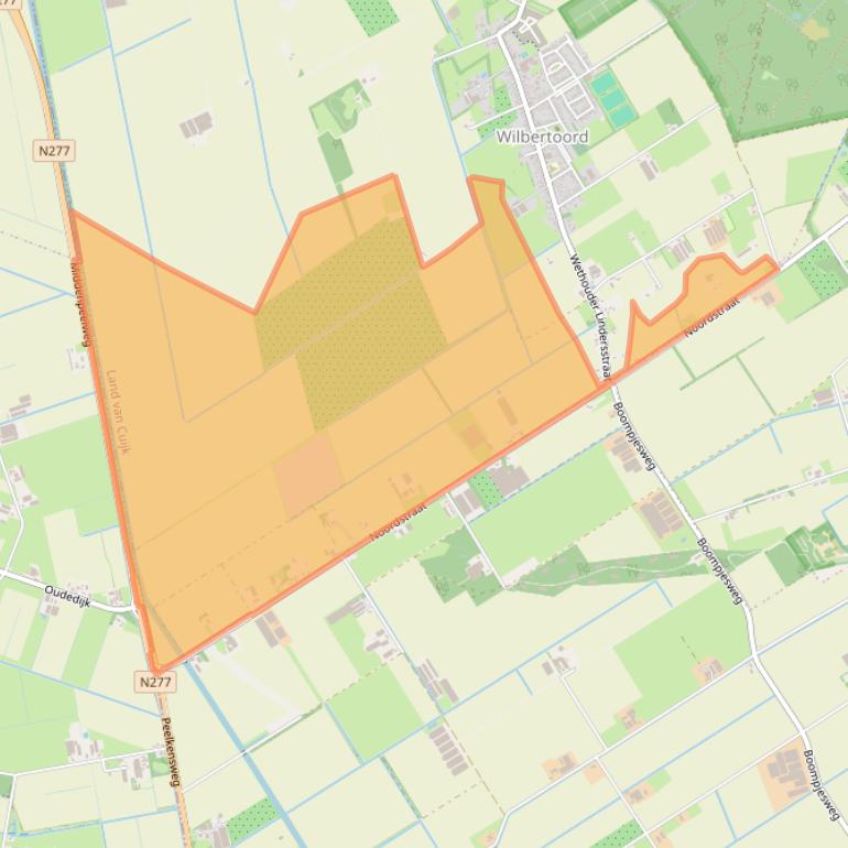 Kaart van postcodegebied 5455RA.