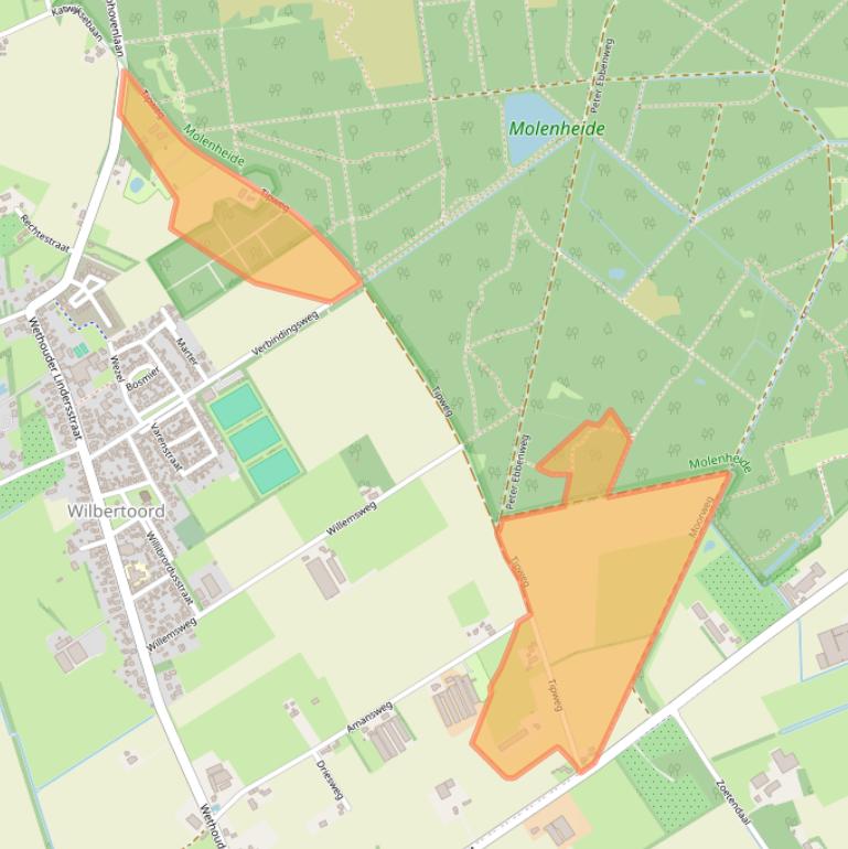 Kaart van postcodegebied 5455RC.