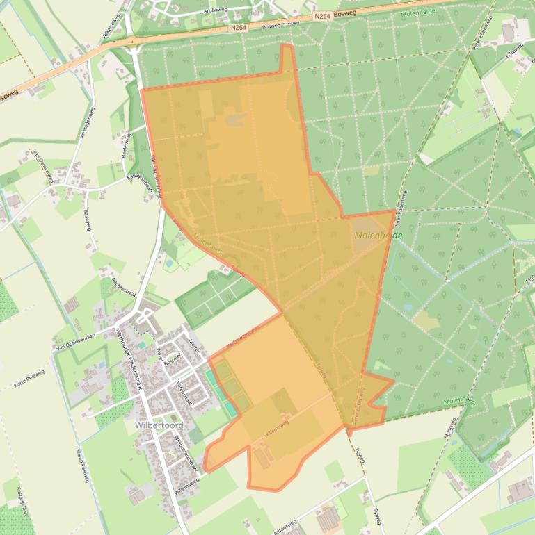 Kaart van postcodegebied 5455RE.