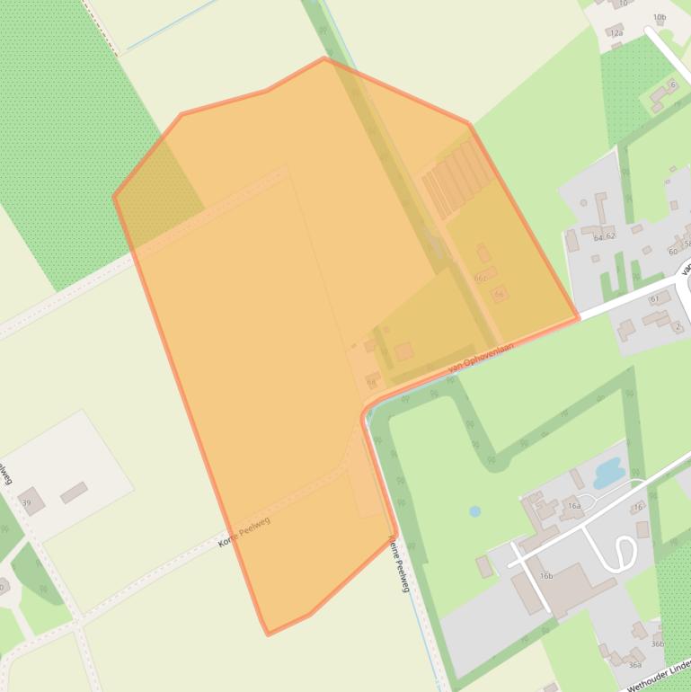 Kaart van postcodegebied 5455RP.