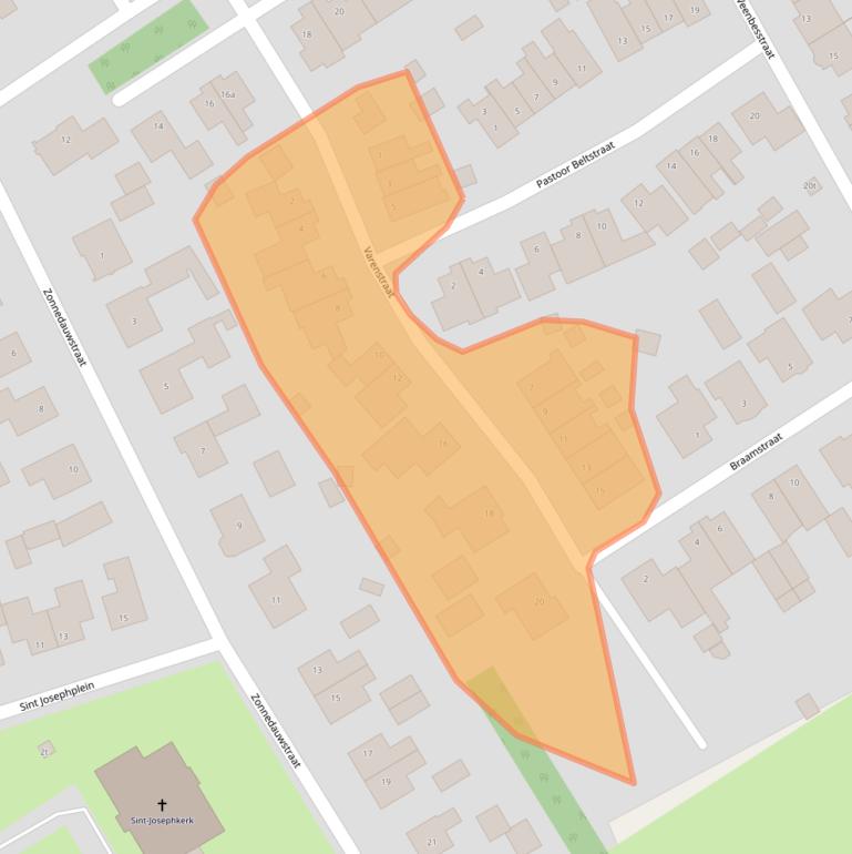 Kaart van postcodegebied 5455RR.