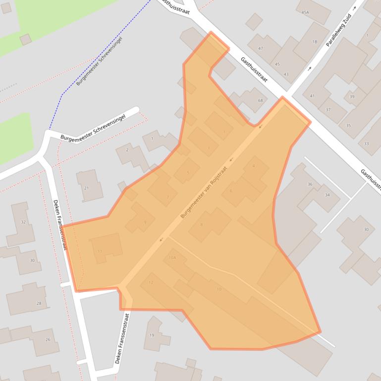 Kaart van postcodegebied 5461AX.