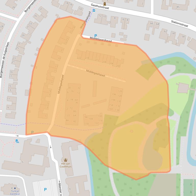 Kaart van postcodegebied 5461BH.