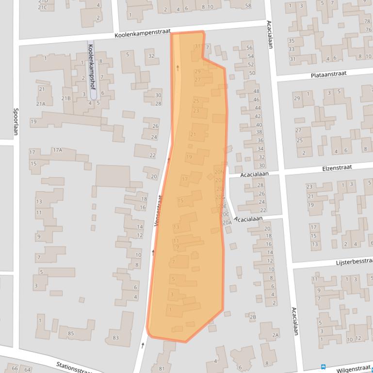 Kaart van postcodegebied 5461CA.