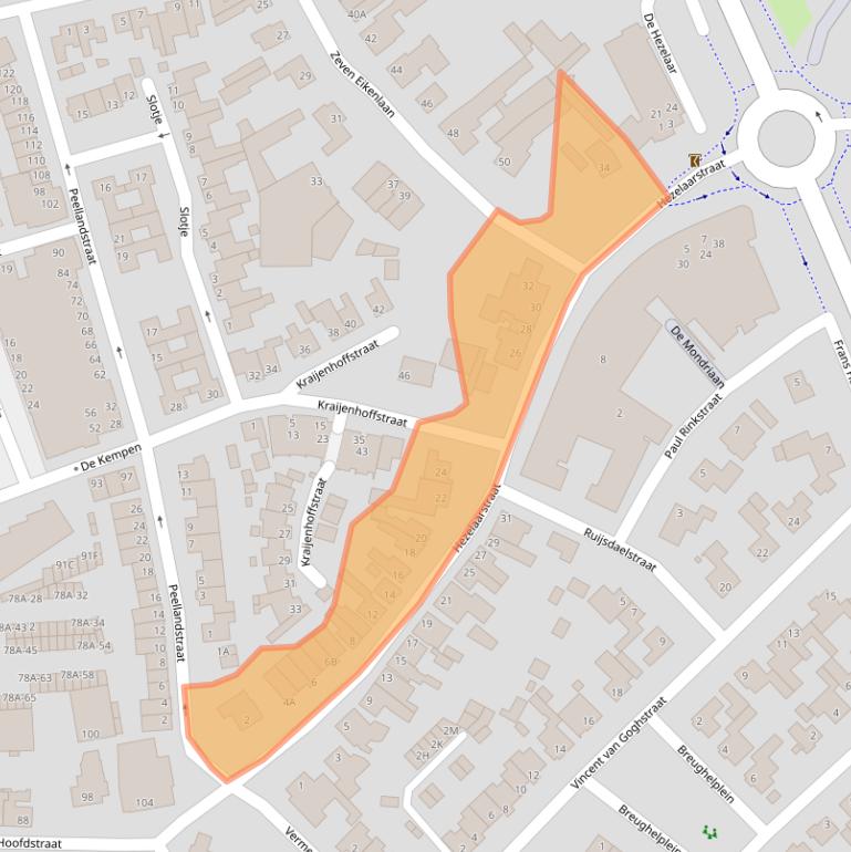 Kaart van postcodegebied 5461GB.