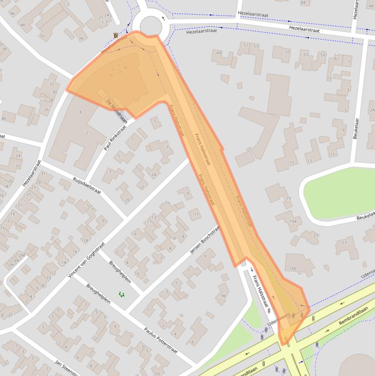 Kaart van postcodegebied 5461GC.