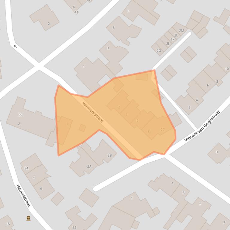 Kaart van postcodegebied 5461GD.