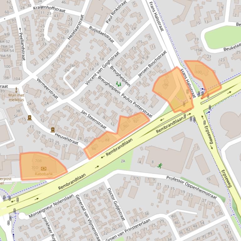 Kaart van postcodegebied 5461GH.