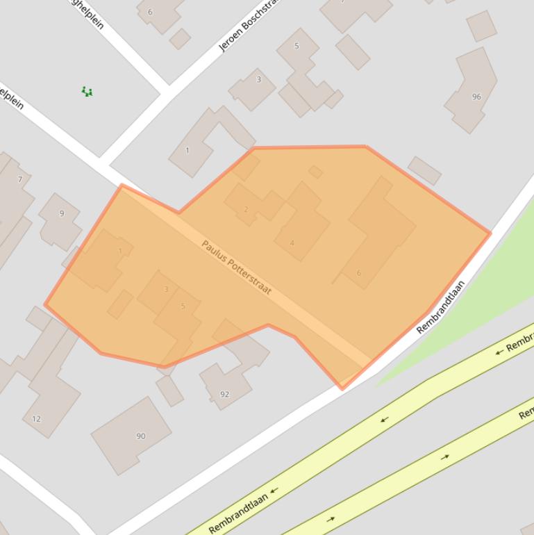 Kaart van postcodegebied 5461GP.