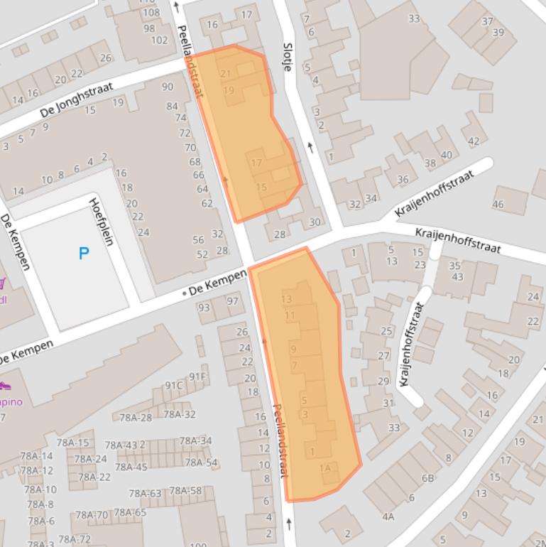 Kaart van postcodegebied 5461GV.