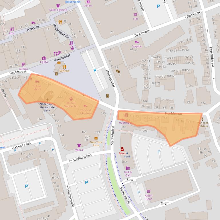 Kaart van postcodegebied 5461JD.