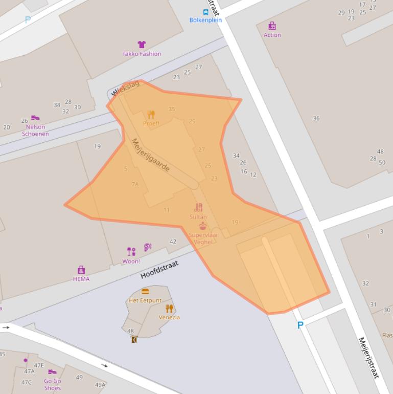 Kaart van postcodegebied 5461KA.