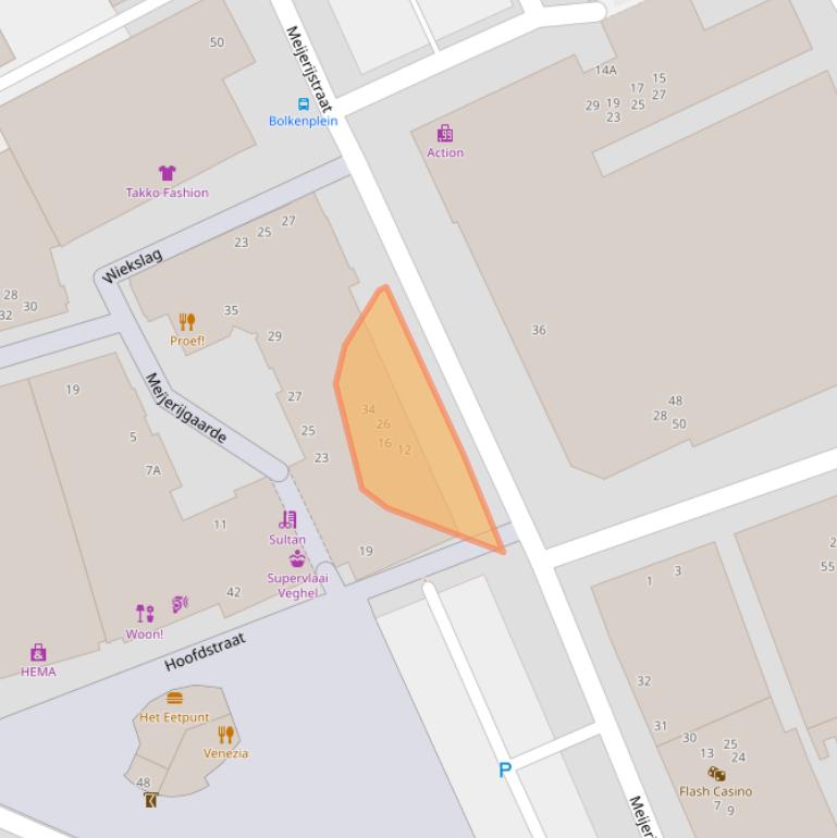 Kaart van postcodegebied 5461KB.