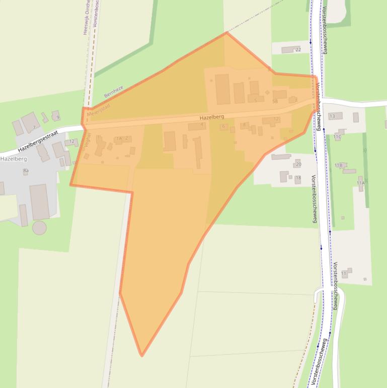 Kaart van postcodegebied 5461LB.