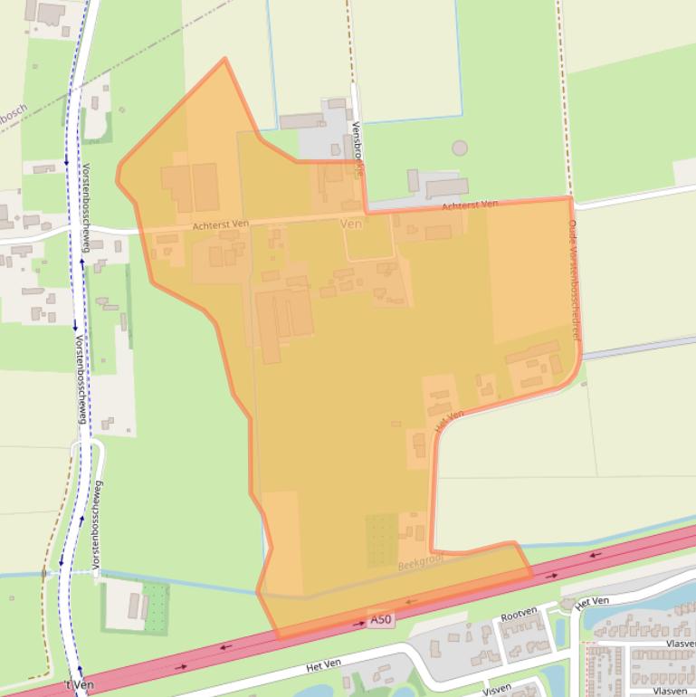 Kaart van postcodegebied 5461LD.