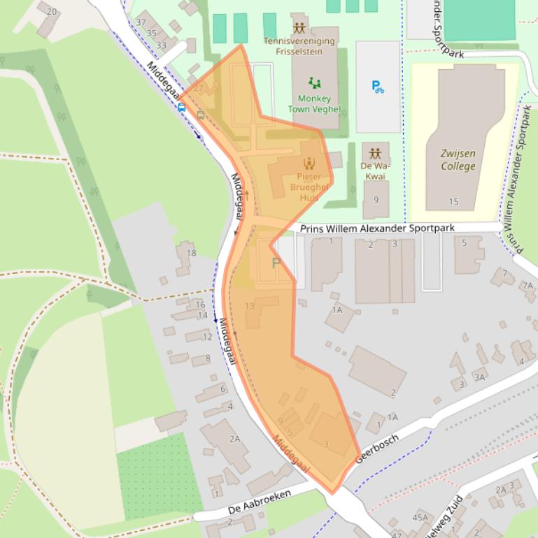 Kaart van postcodegebied 5461XB.