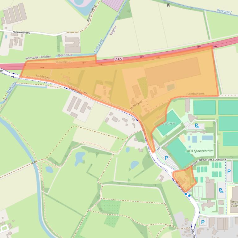 Kaart van postcodegebied 5461XC.