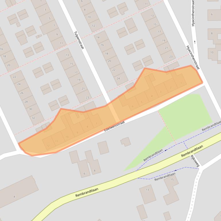 Kaart van postcodegebied 5462AG.